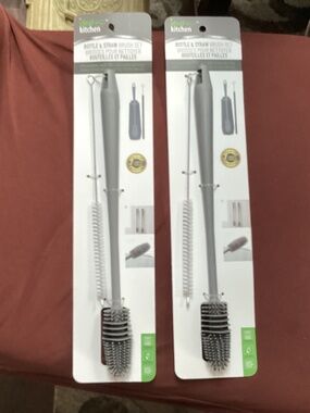 Ideal Kitchen Bottle & Straw Brush Set Bundle New